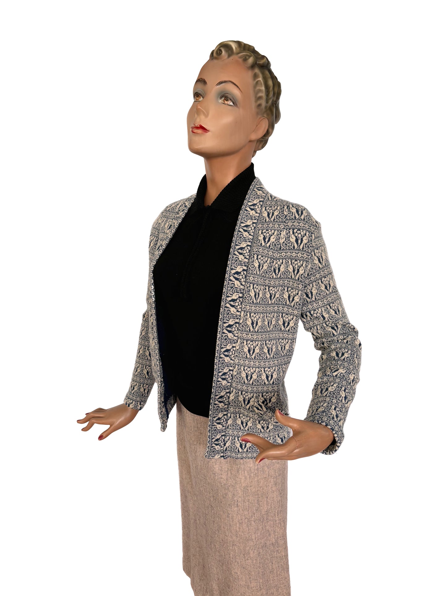 XS | 1960s Wool Novelty Cardigan