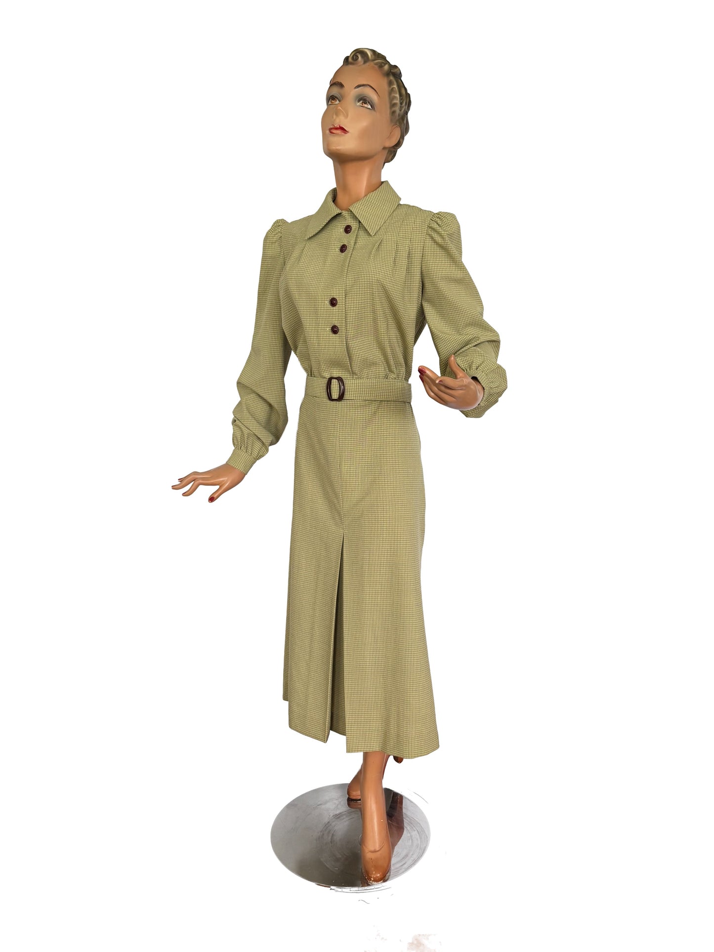 XL/XXL | 1940s Reproduction Dress In Vintage Wool