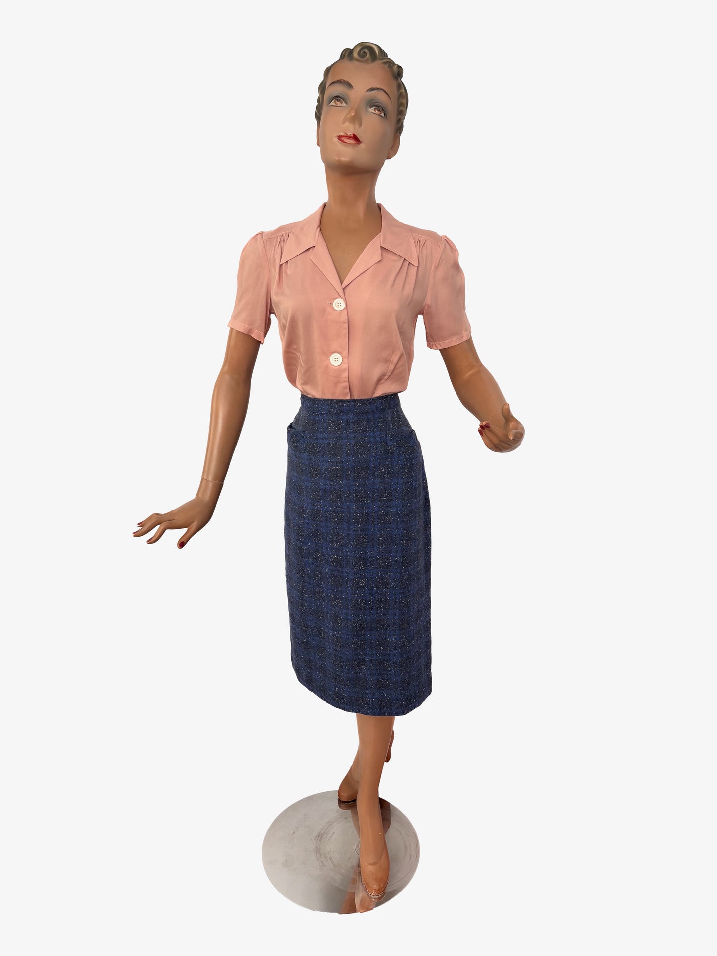 S/M | 1940s Speckled Wool Skirt