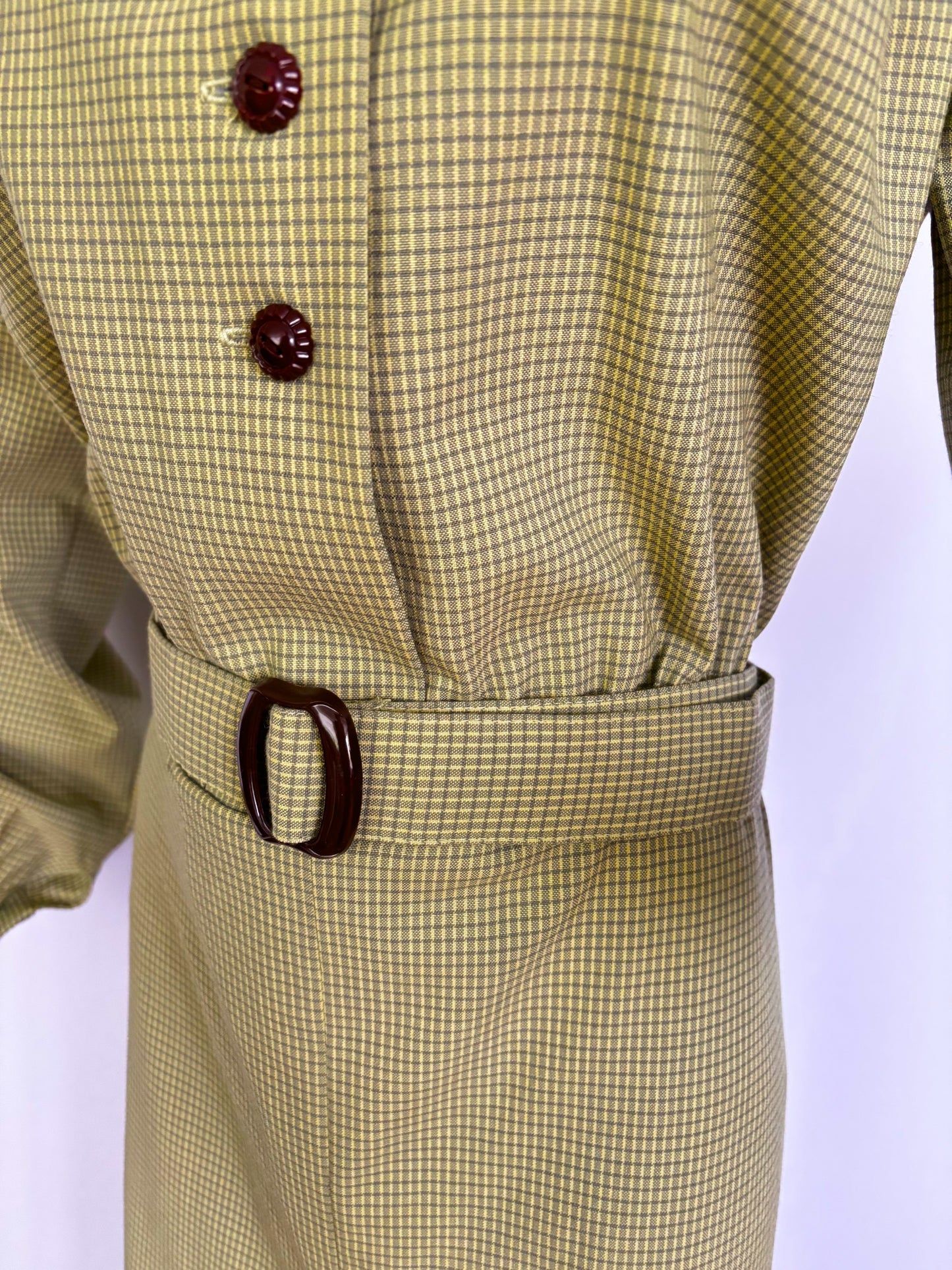 XL/XXL | 1940s Reproduction Dress In Vintage Wool