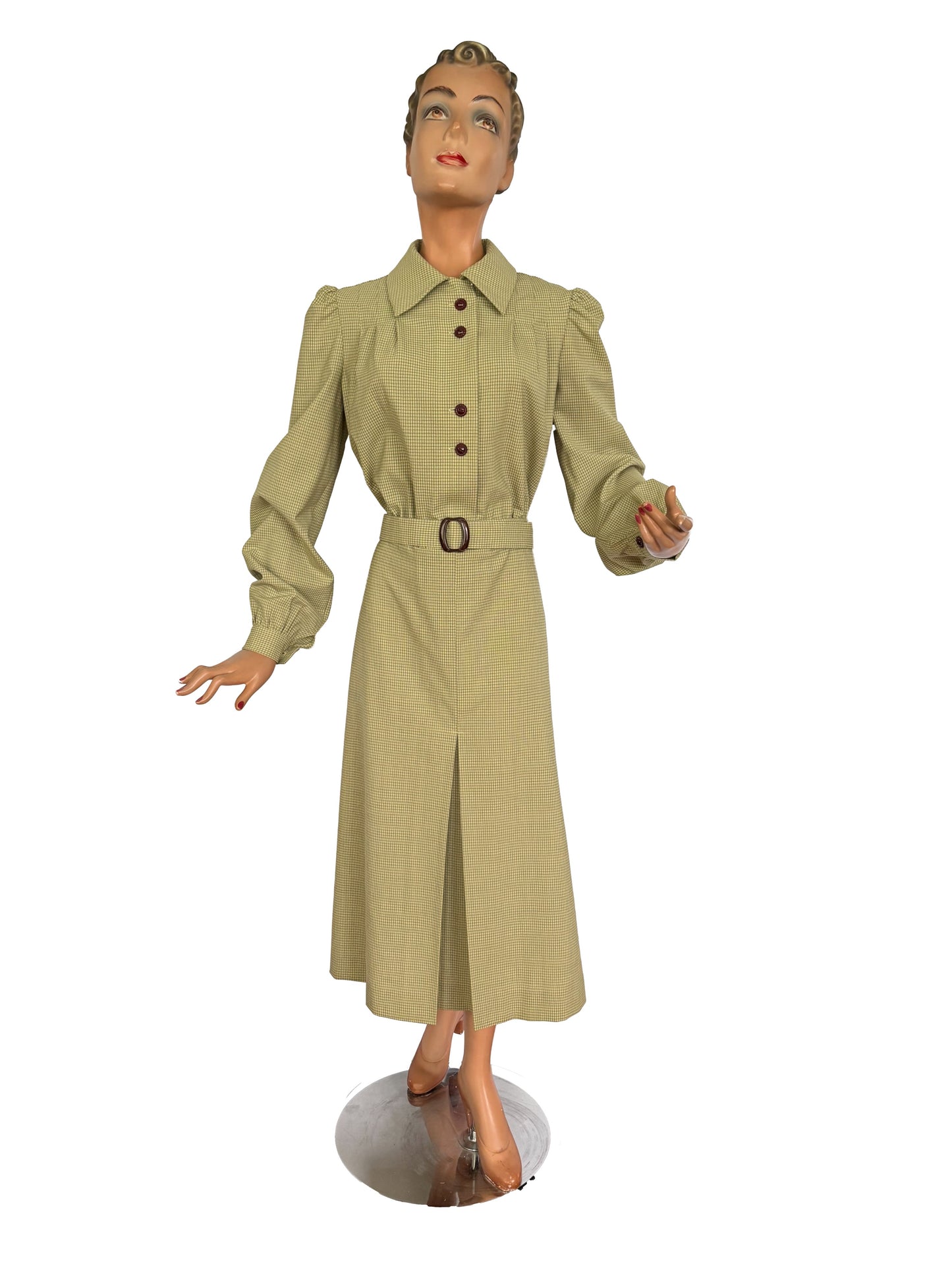 XL/XXL | 1940s Reproduction Dress In Vintage Wool