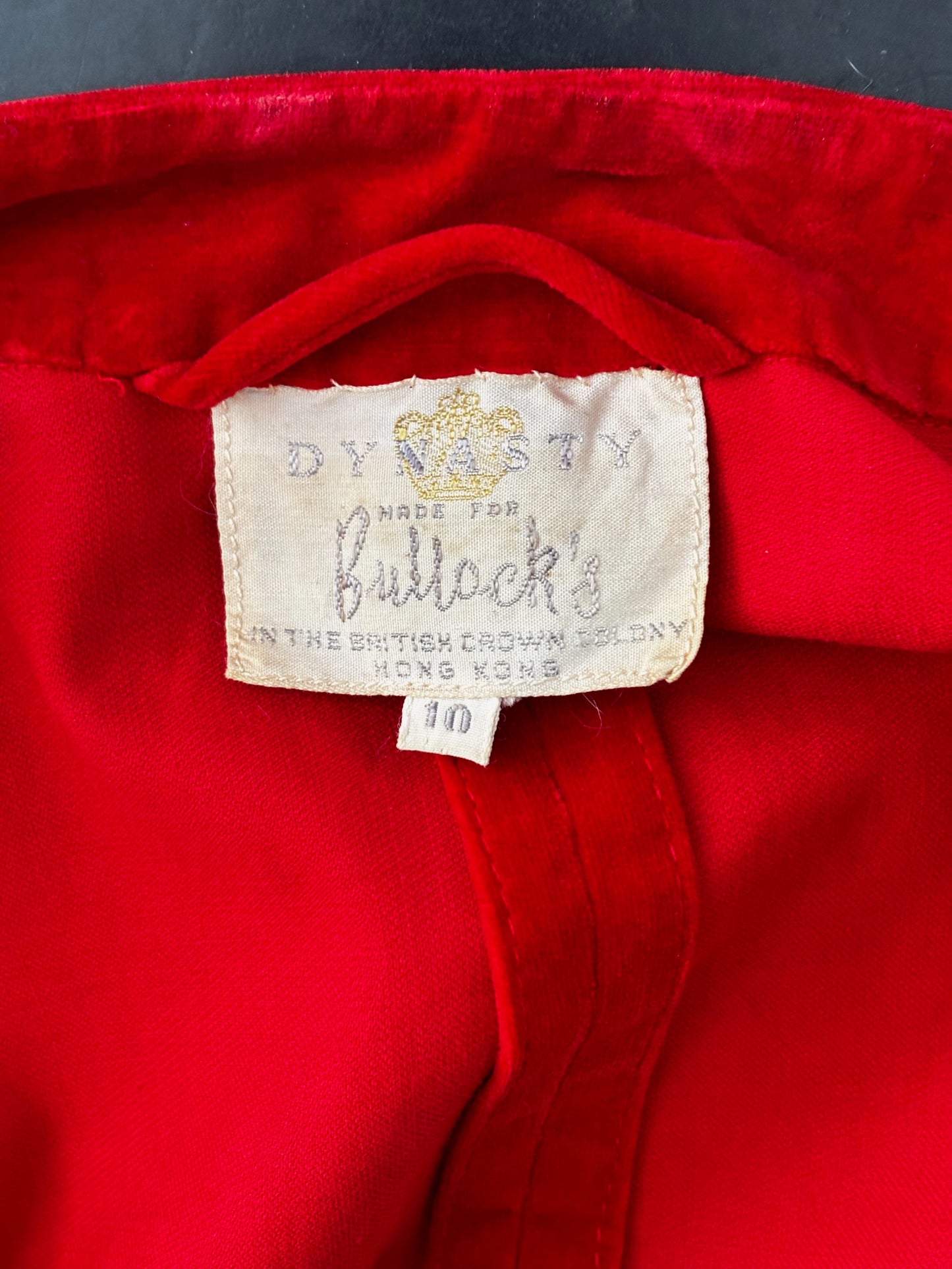 XS/S | 1950s/60s Dynasty Red Velvet Cheongsam Style Pants Set Made For Bullock’s