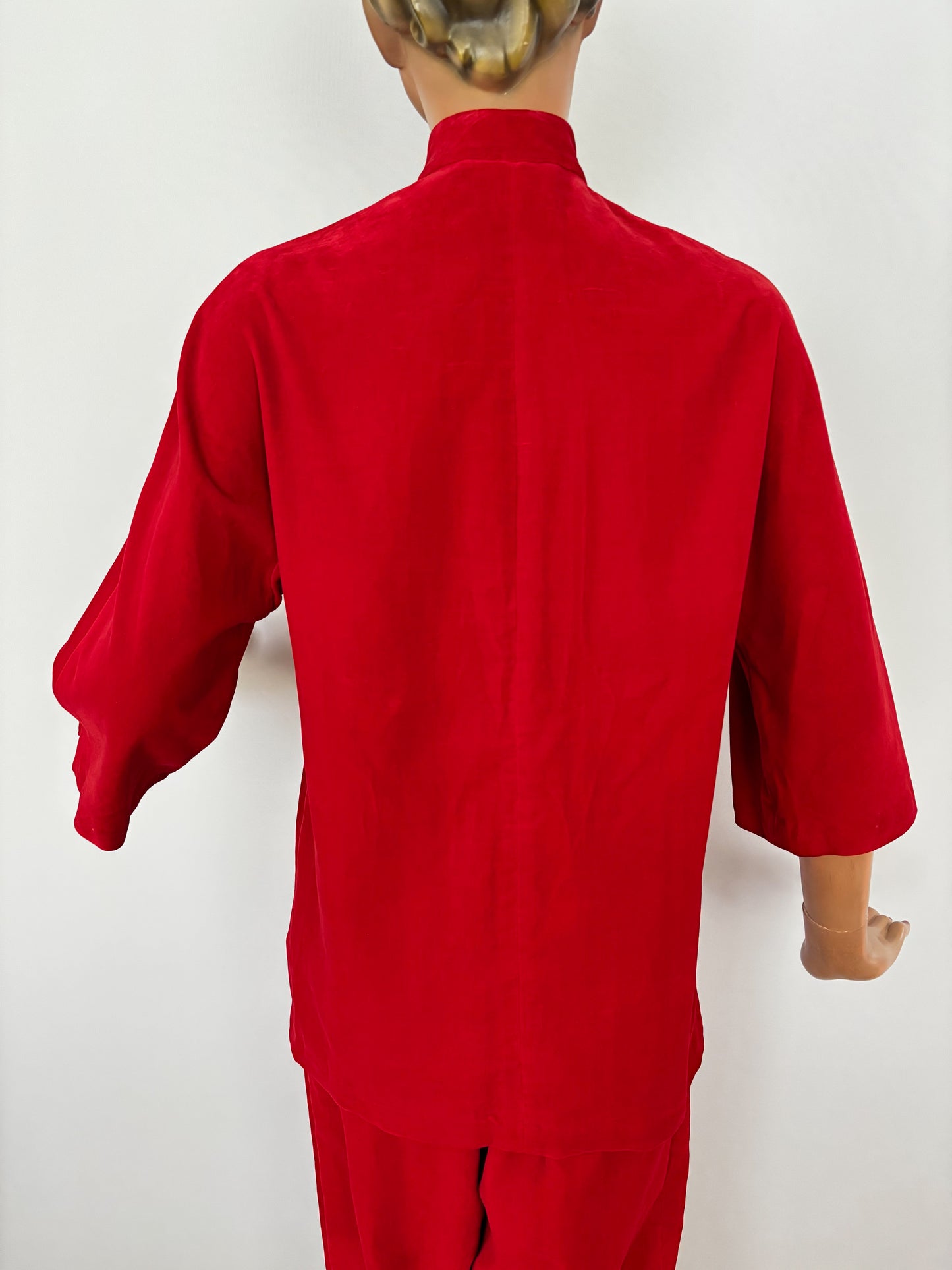 XS/S | 1950s/60s Dynasty Red Velvet Cheongsam Style Pants Set Made For Bullock’s