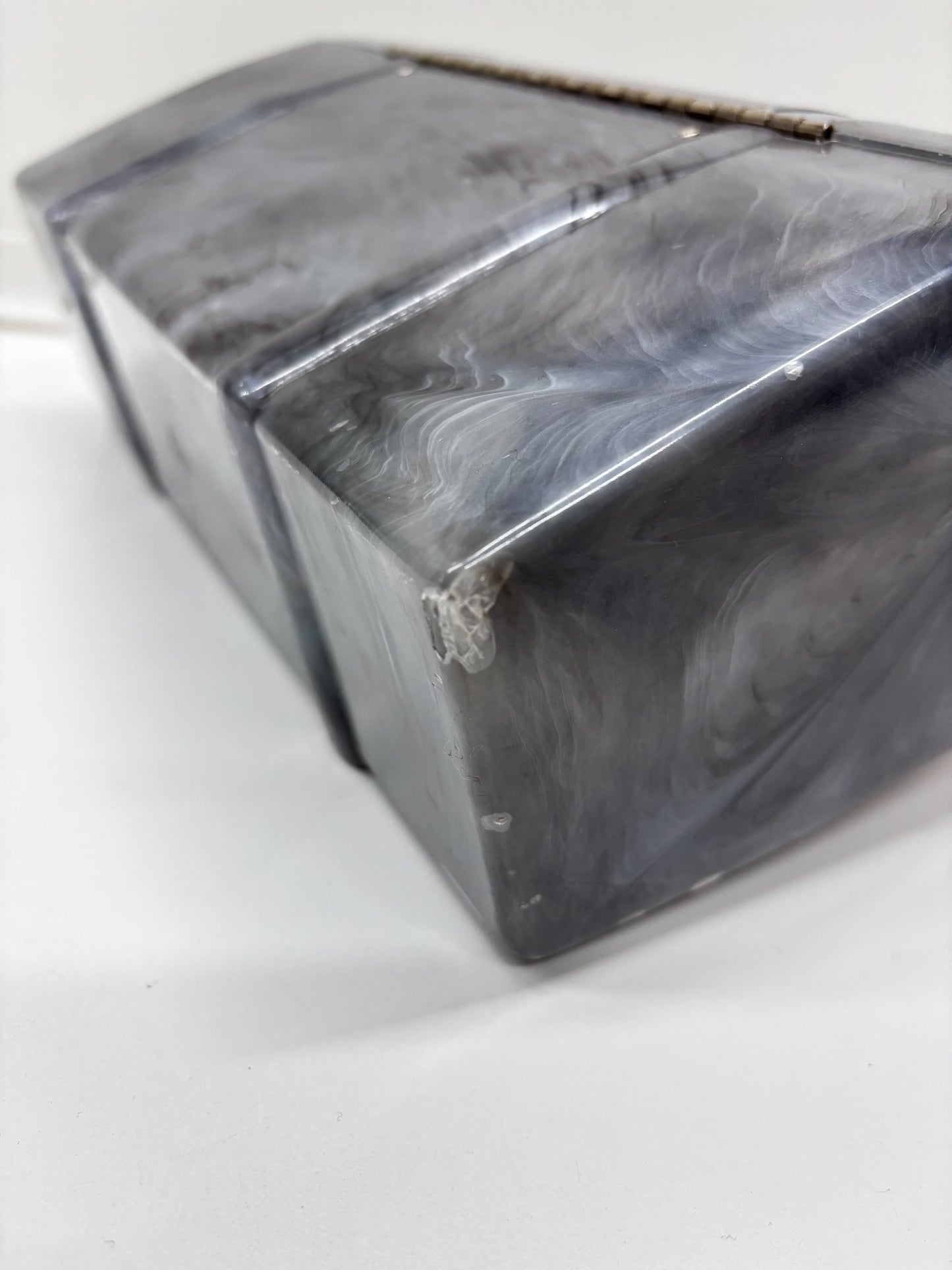 1950s Grey Marbled Lucite Toolbox Bag