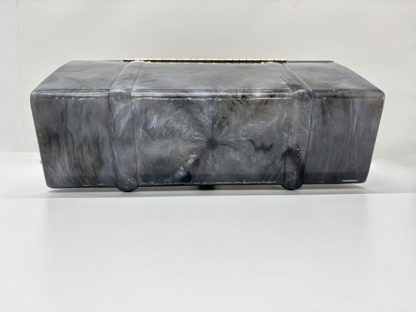 1950s Grey Marbled Lucite Toolbox Bag