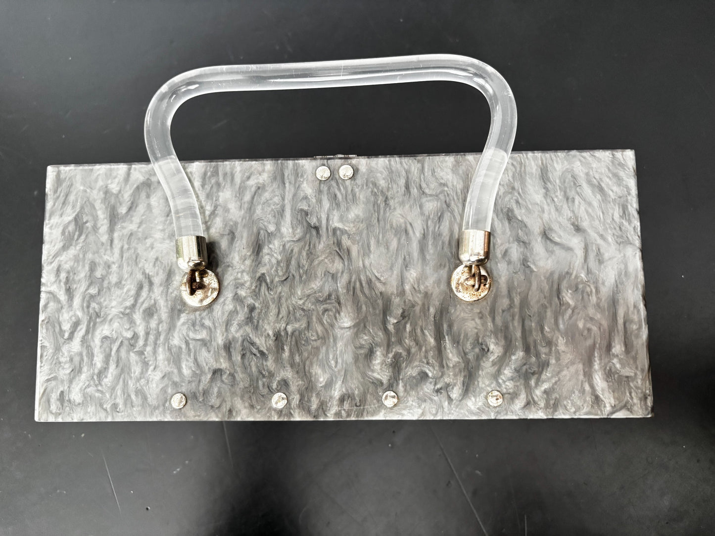 1950s Dorset Fifth Avenue Silver Metal Weave Box Bag