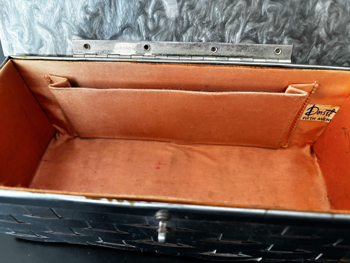 1950s Dorset Fifth Avenue Silver Metal Weave Box Bag