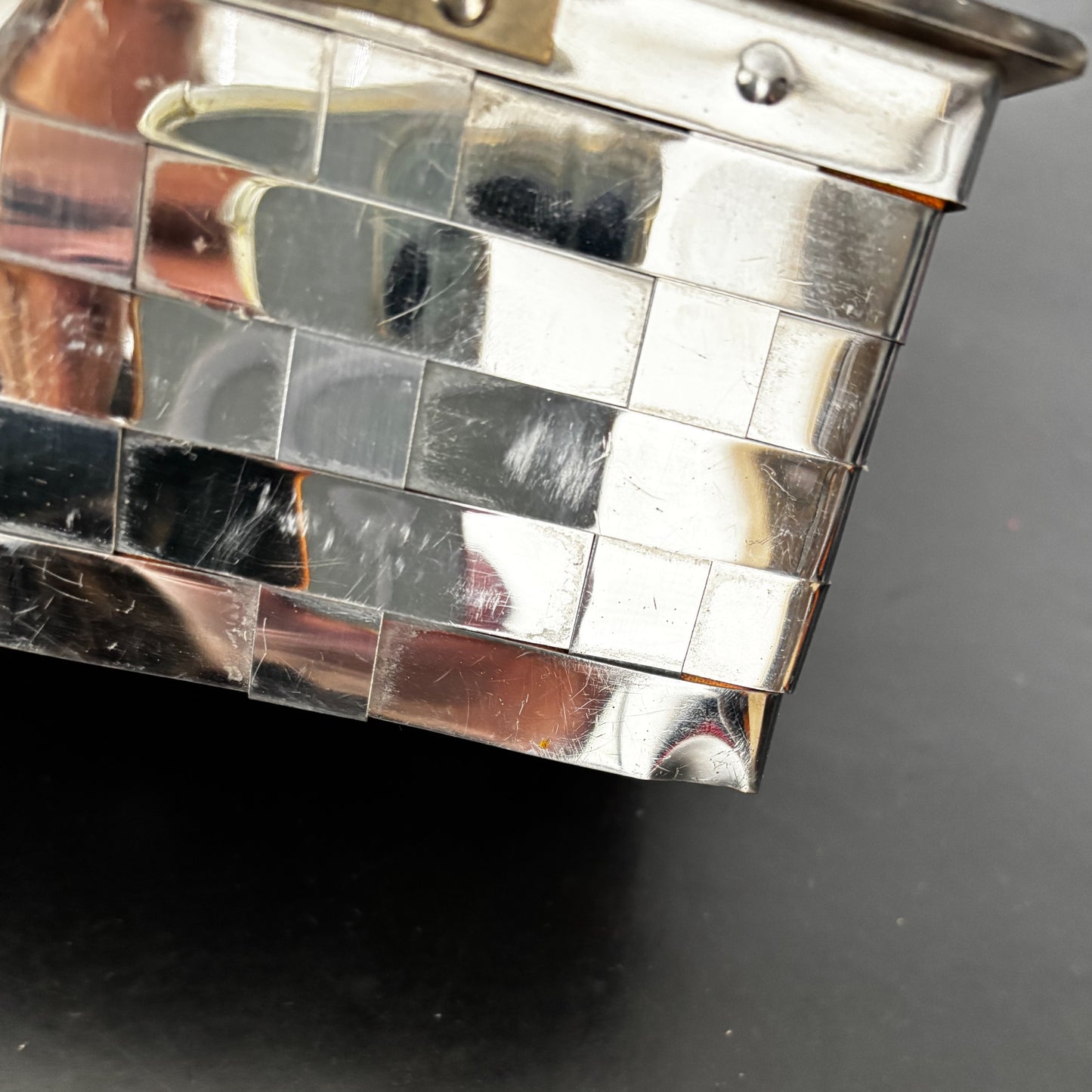 1950s Dorset Fifth Avenue Silver Metal Weave Box Bag