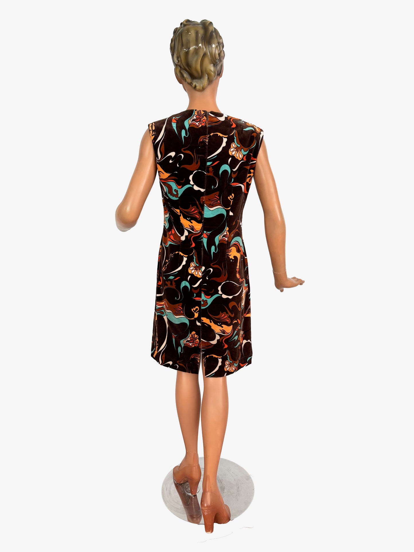 S/M | 1960s Niedieck Psychedelic Velvet Dress
