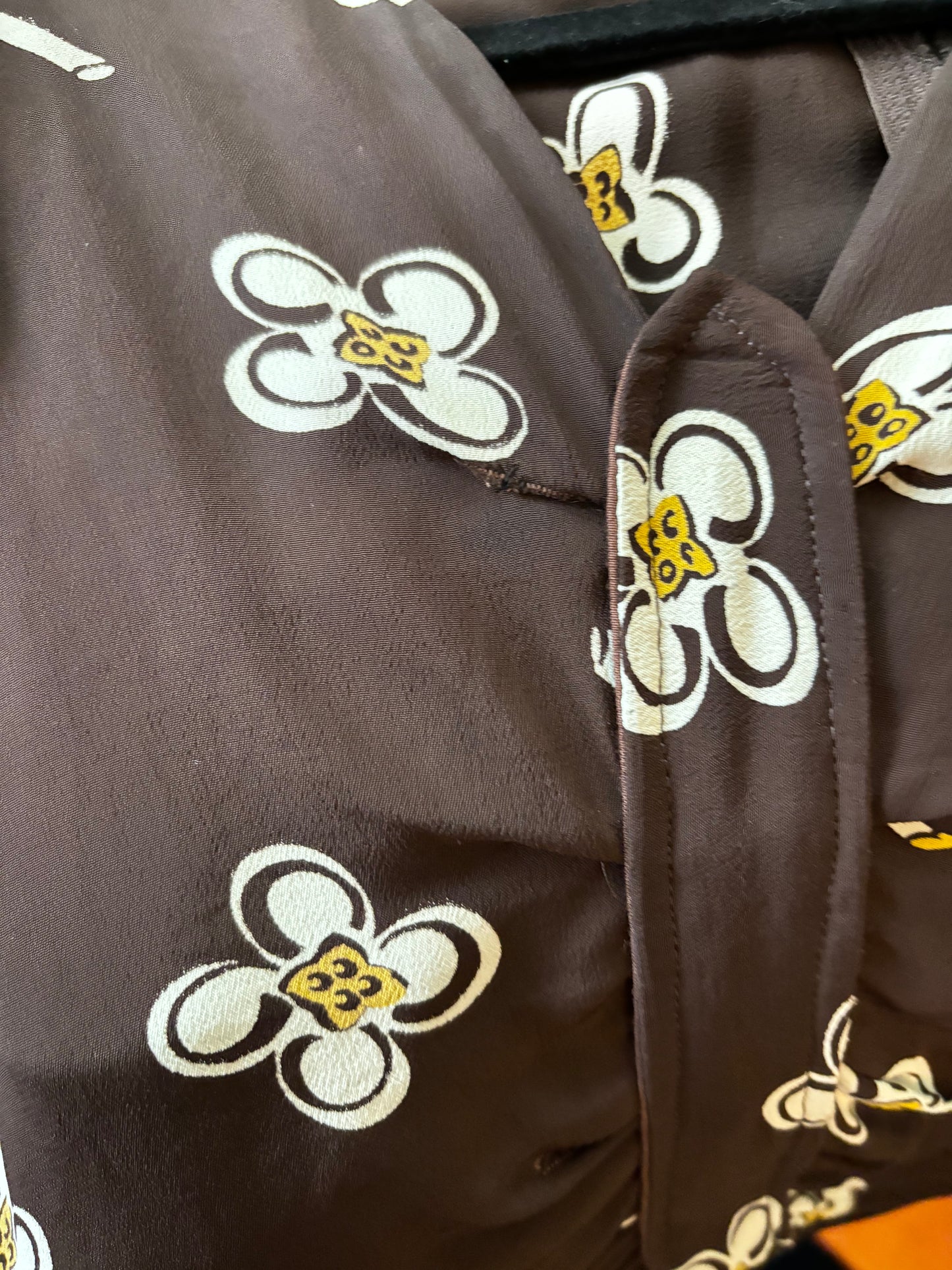 XS/S | 1950s Style Floral Dress Vintage Fabric