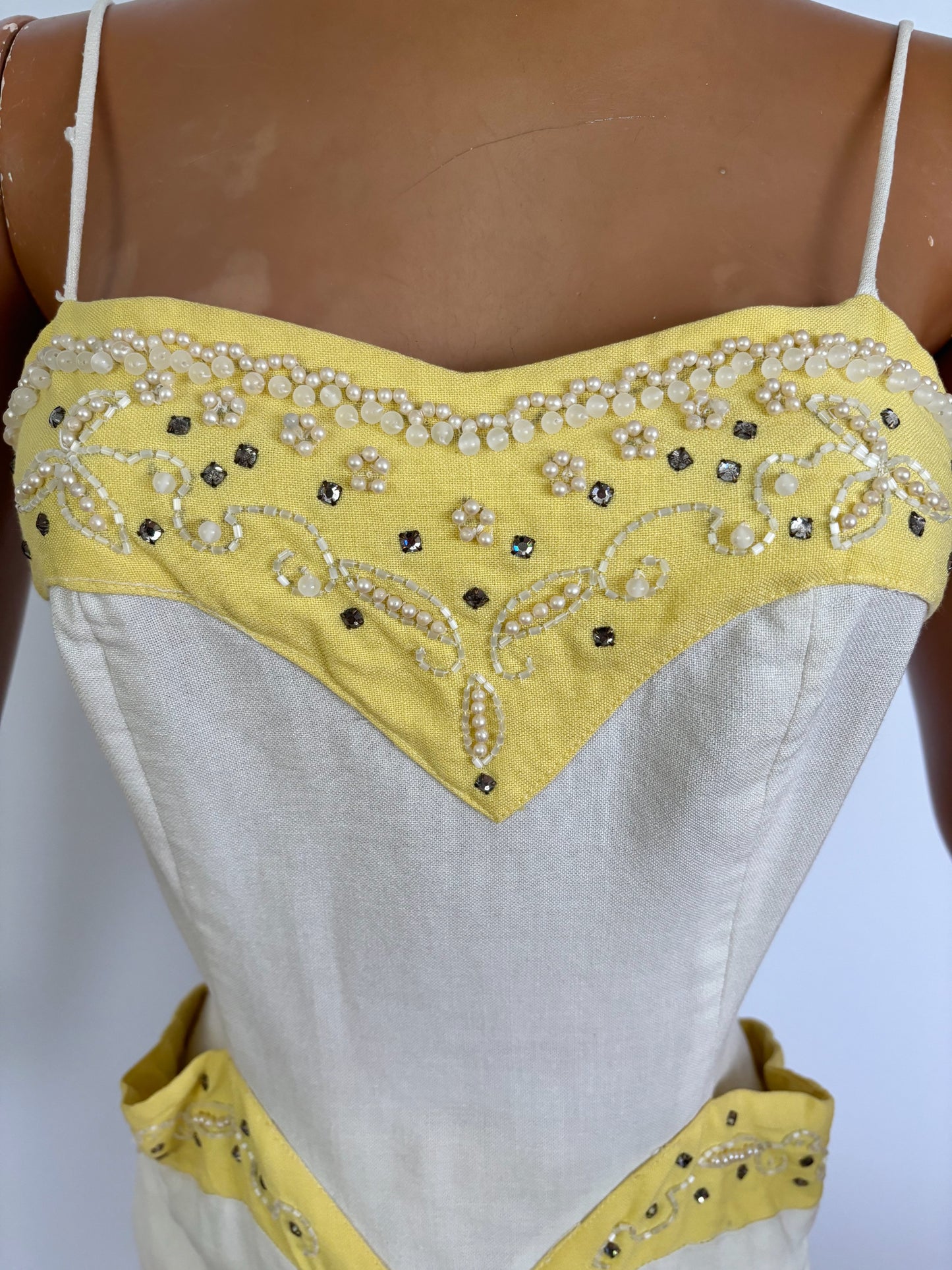 XXS | 1950s Rhinestones Pencil Dress