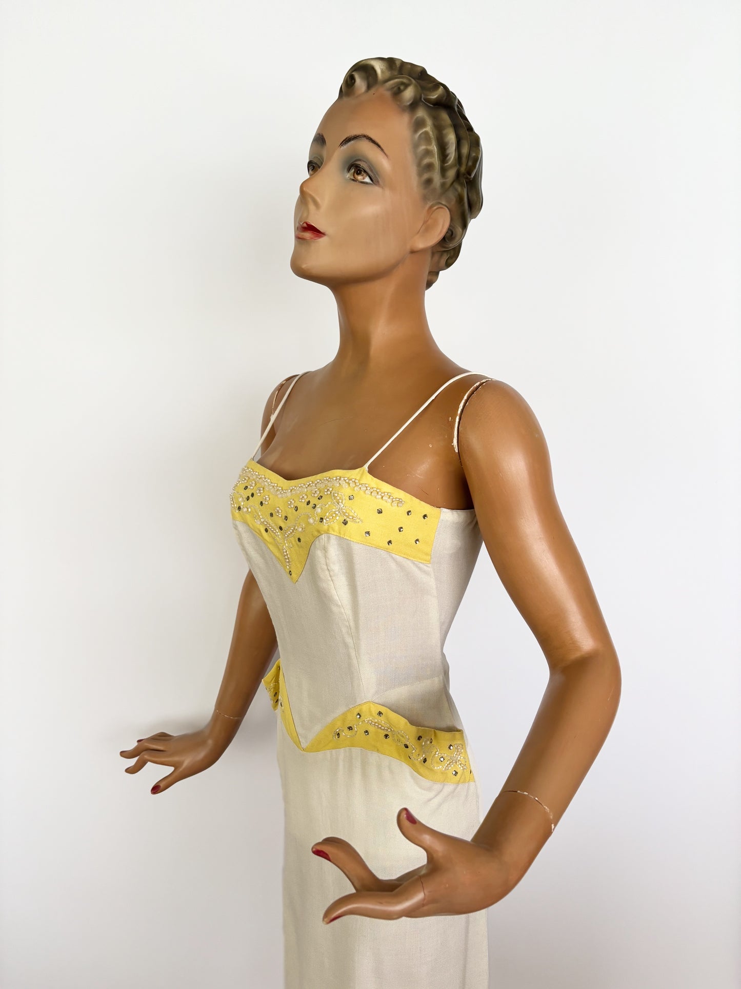 XXS | 1950s Rhinestones Pencil Dress