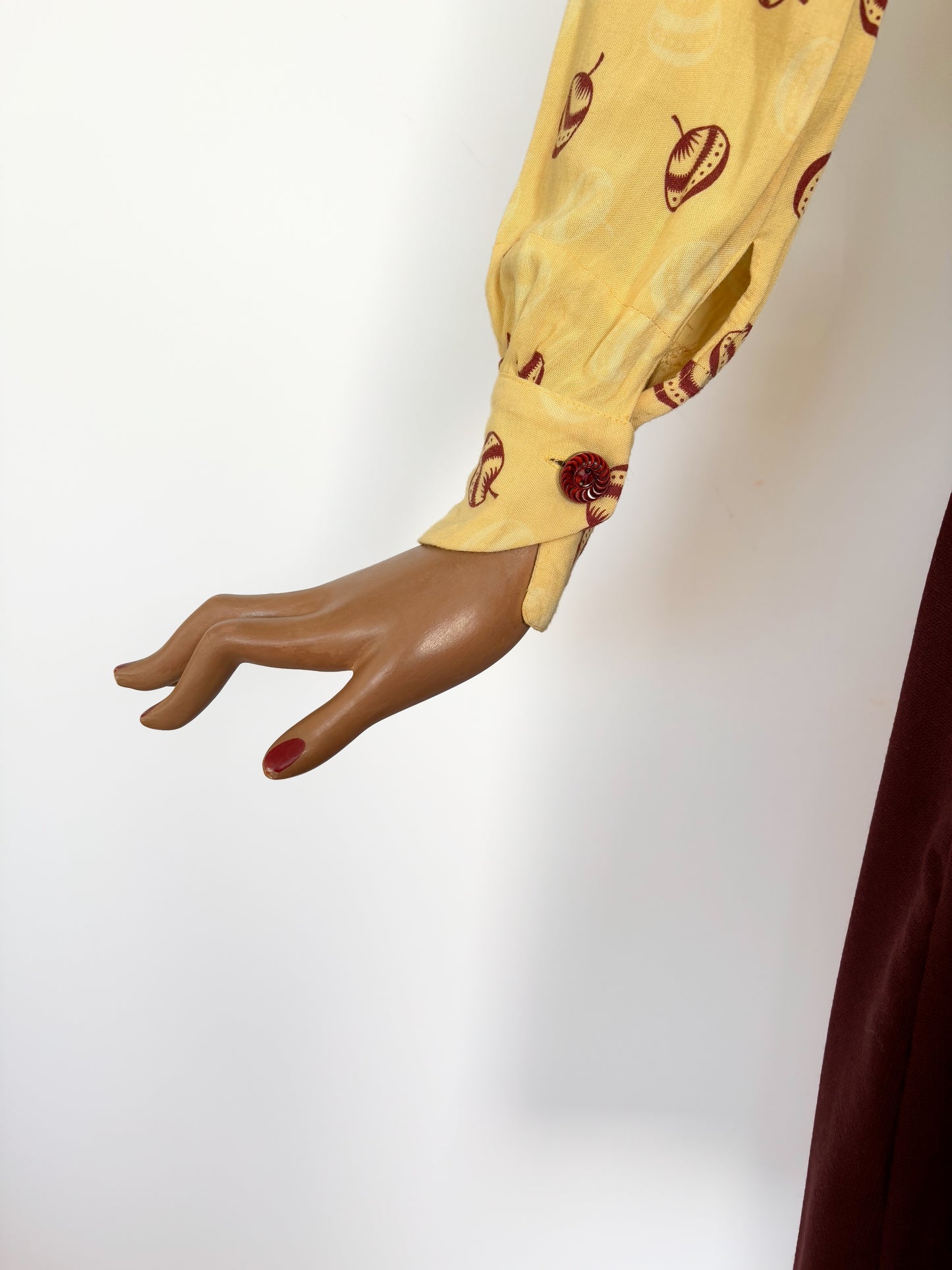 XS/S | 1940s Style Dress Vintage Novelty Print Fabric