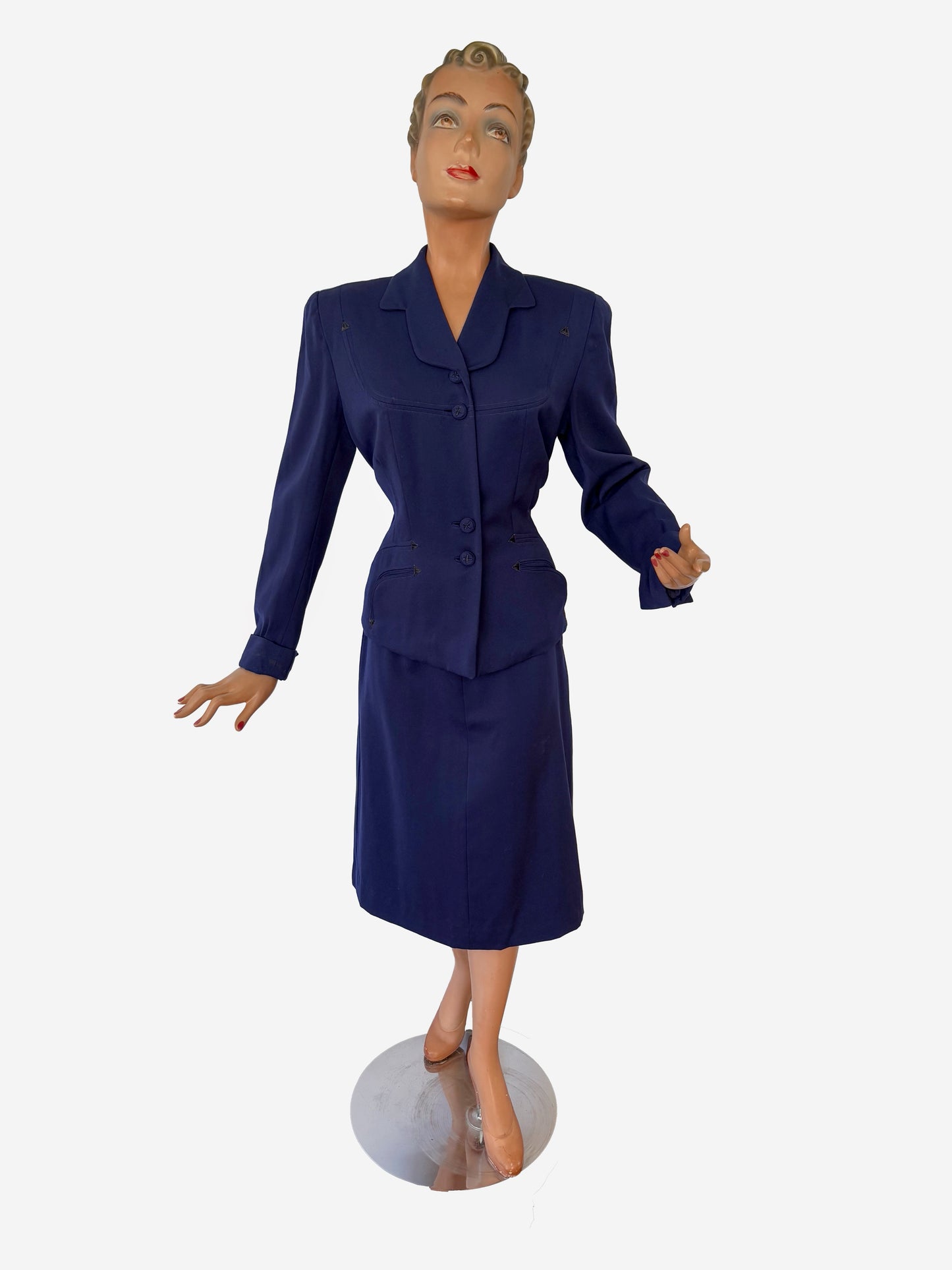 Jacket S/M, Skirt XS | 1940s Gabardine Western Suit