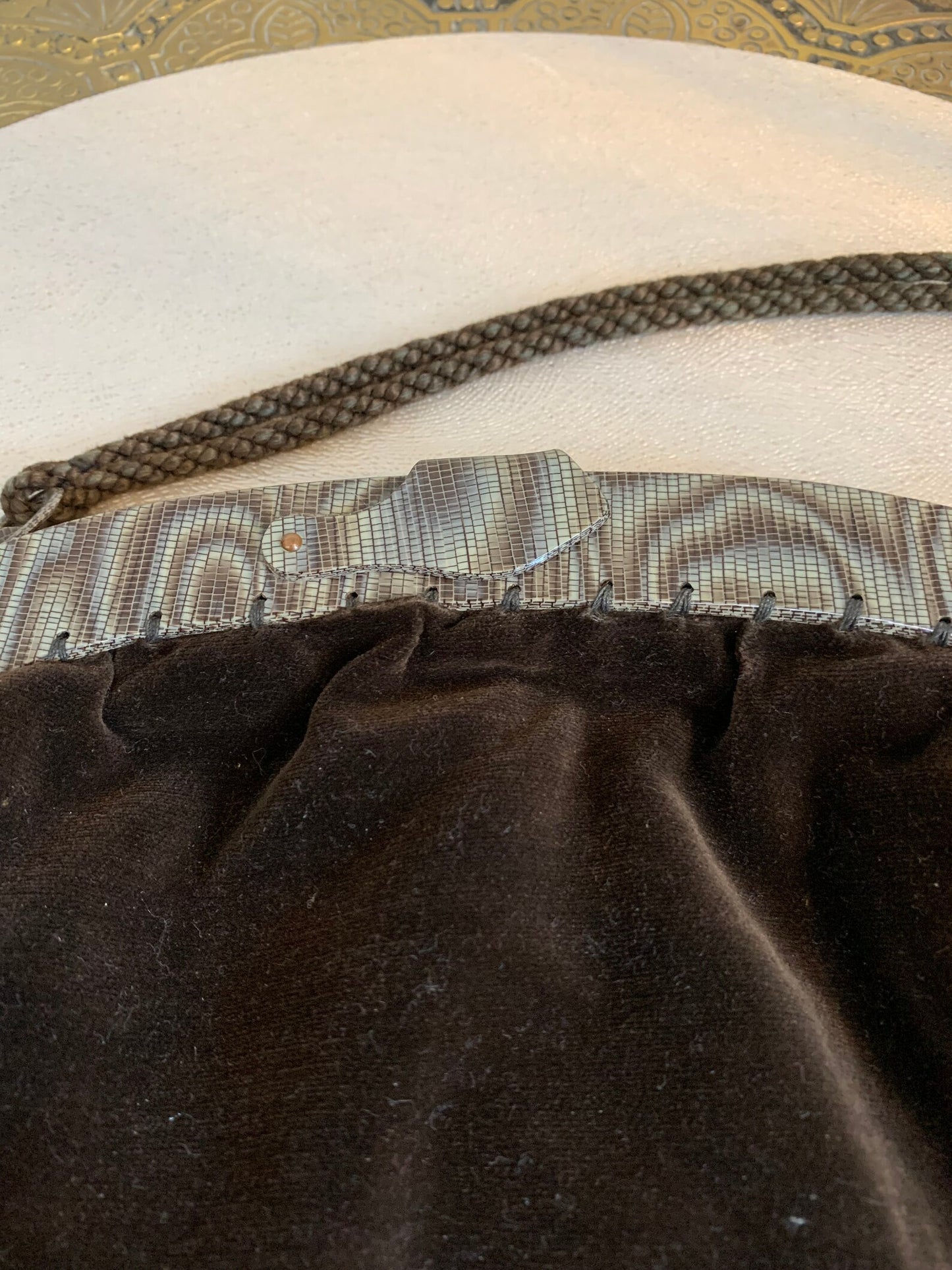 1930s Velvet Purse with Early Plastic Frame