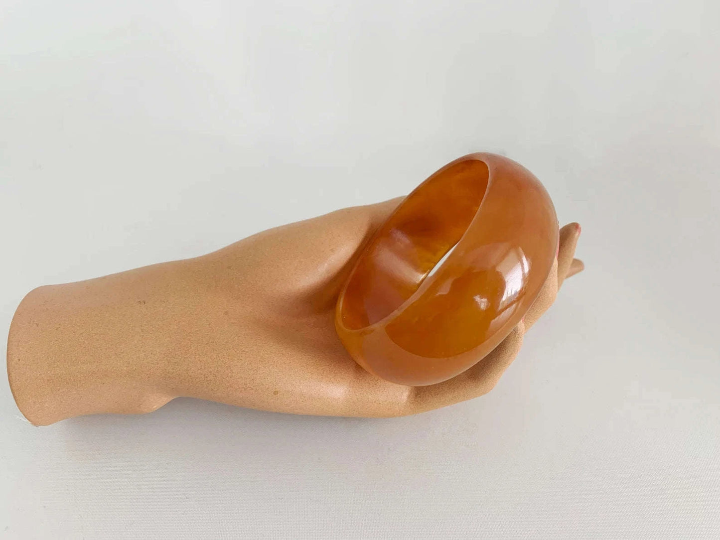 1940s Marbled Honey Bakelite Bangle Lily Scarlet