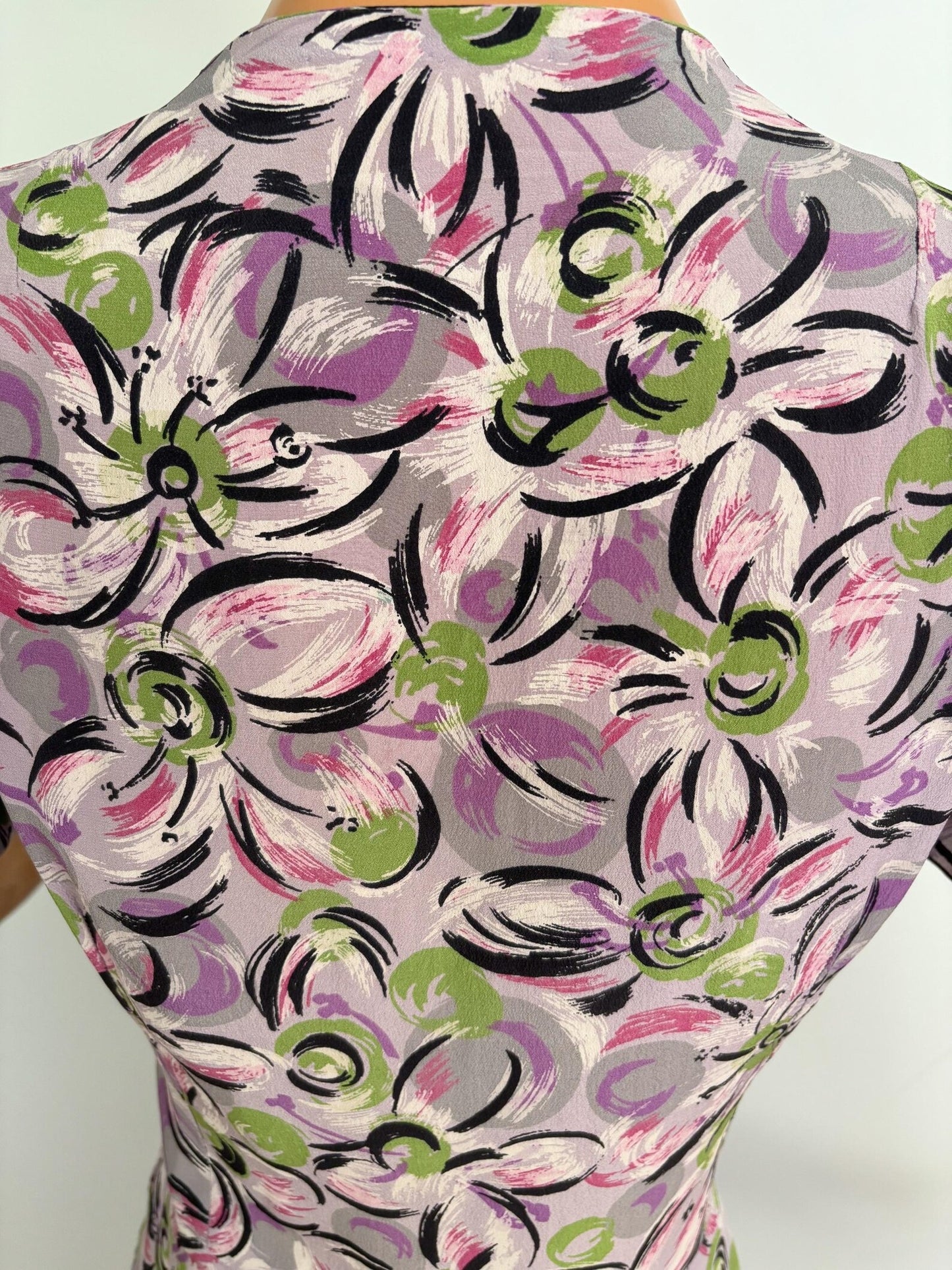 S | 1940s Rayon Day Dress