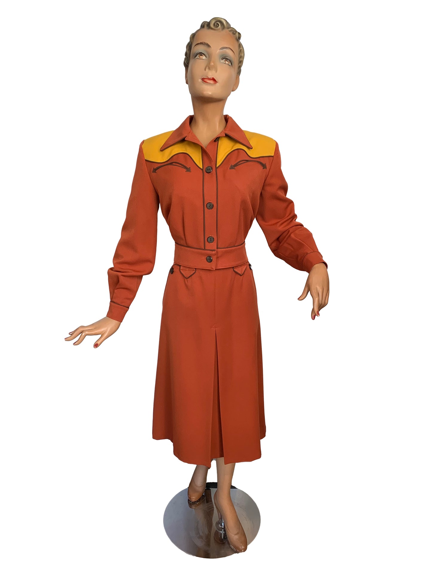 Lily-Mae 1940s Western Jacket Rust 2XL and 3XL