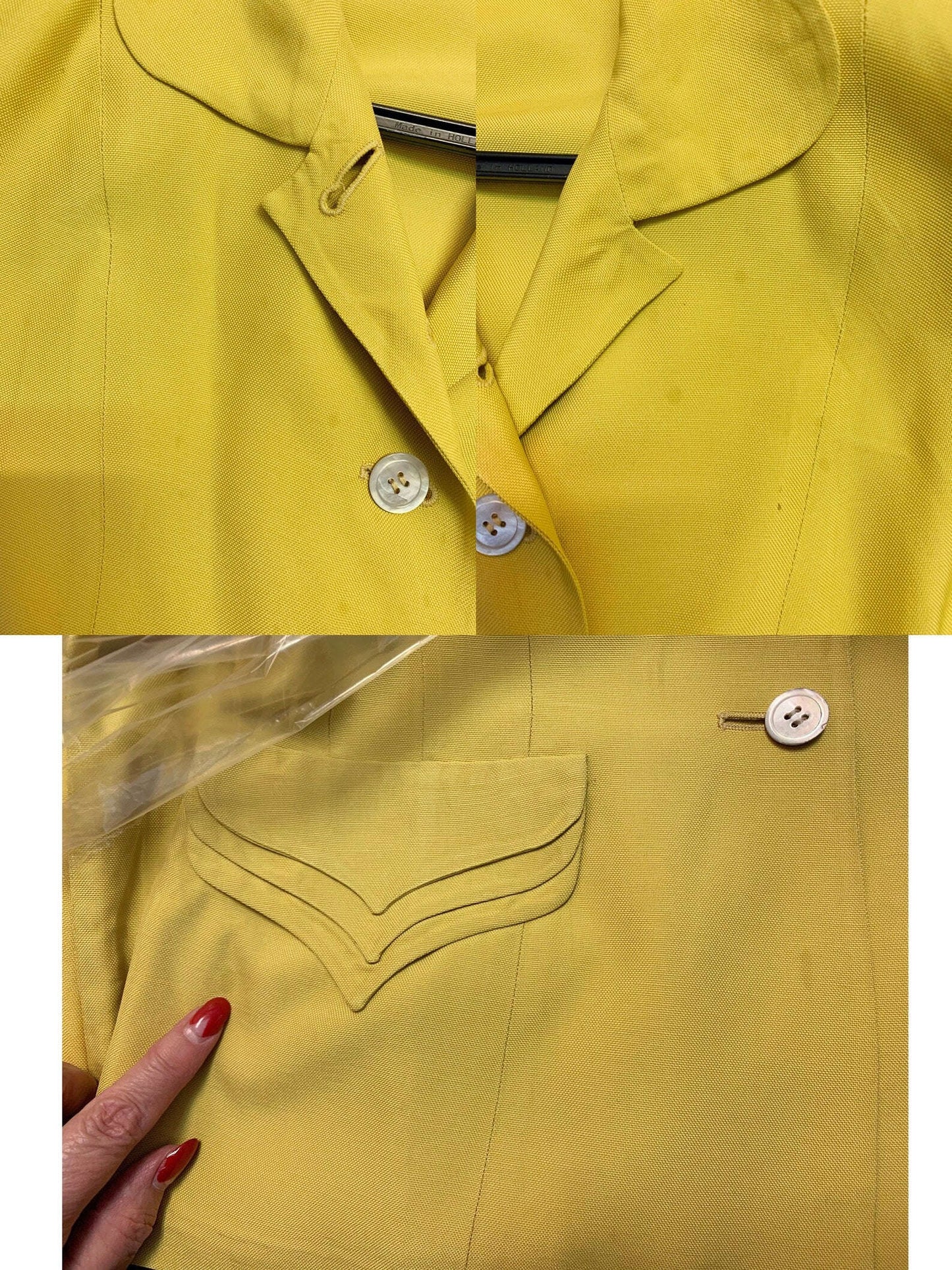 M | 1940s Weathervane Handmacher Gabardine Jacket Lily Scarlet