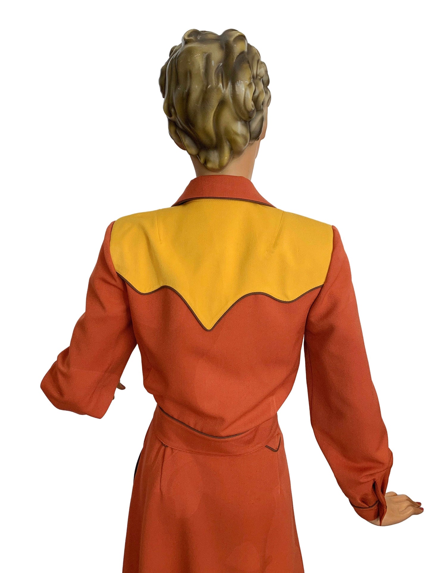 Lily-Mae 1940s Western Jacket Rust 2XL and 3XL Lily Scarlet