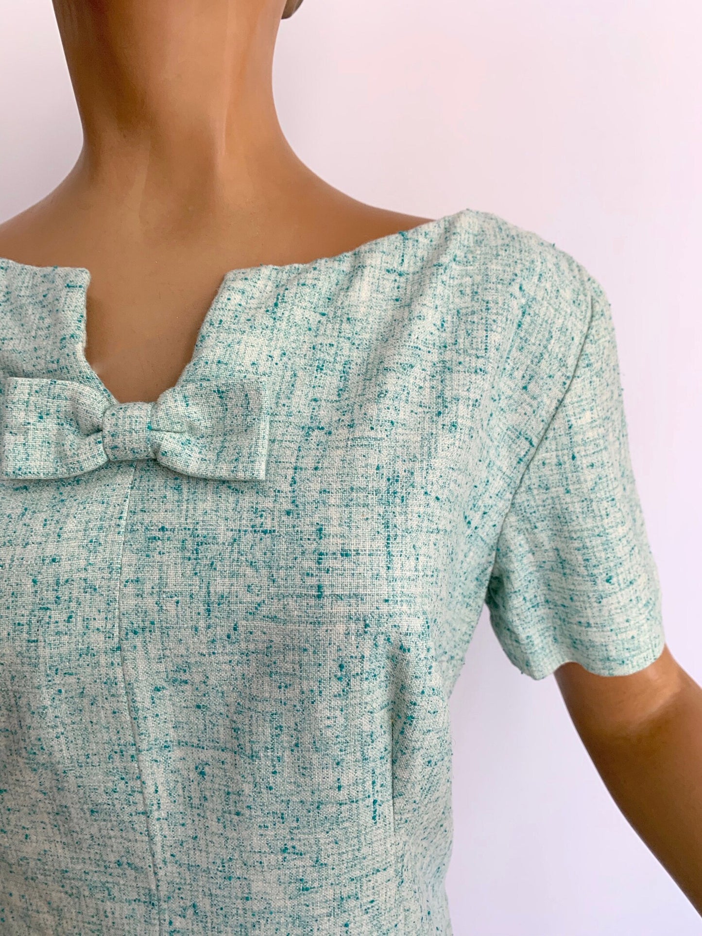 L | 1960s Flecked Wool Sheath Dress