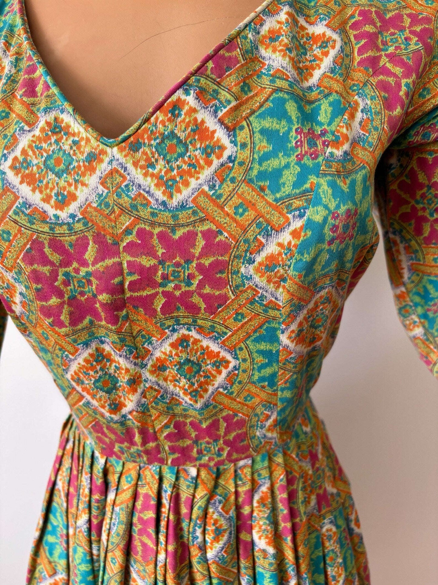 XS/S | 1950s 'Blanes' Cotton Swing Dress Lily Scarlet