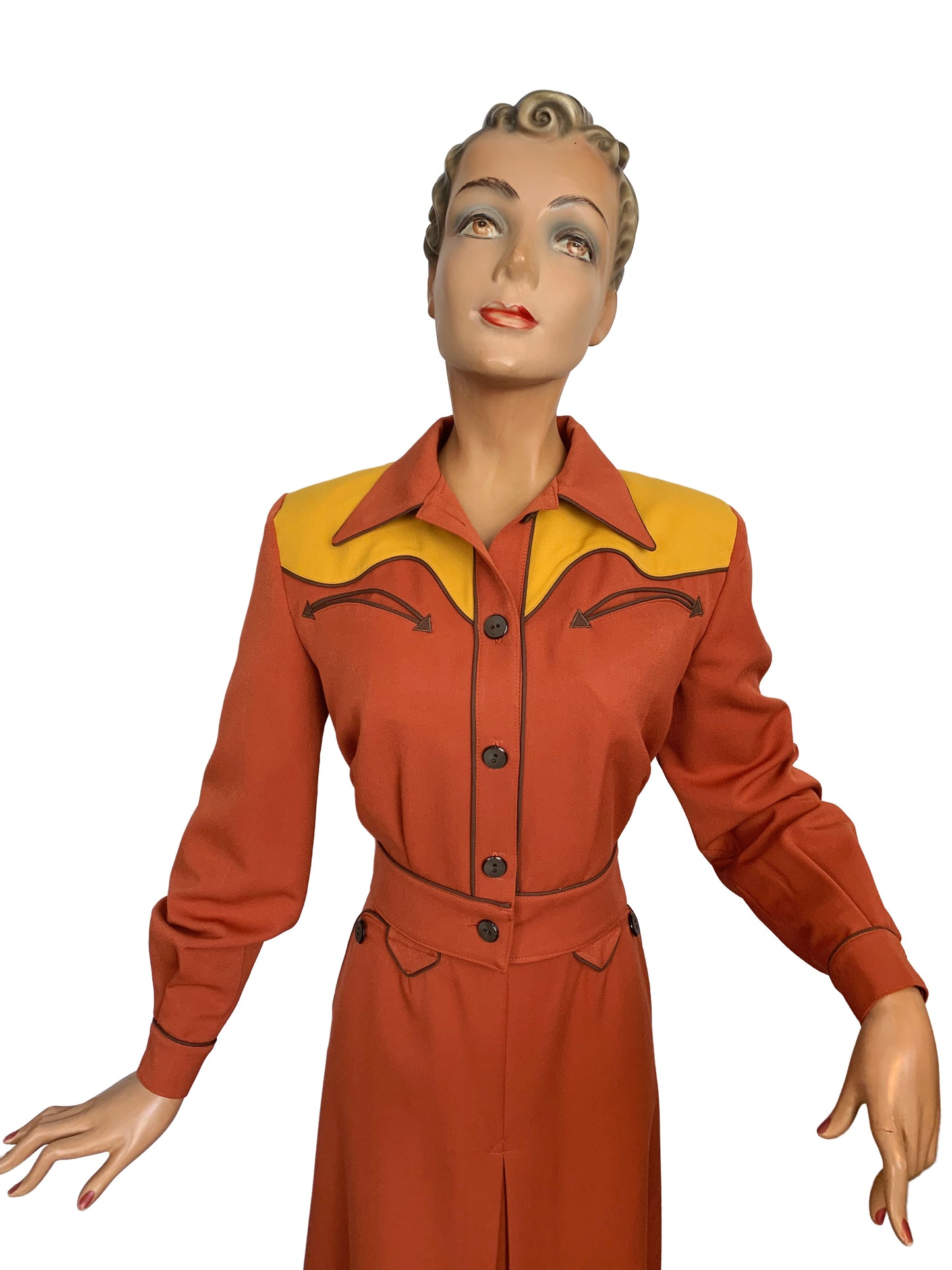 Lily-Mae 1940s Western Jacket Rust 2XL and 3XL