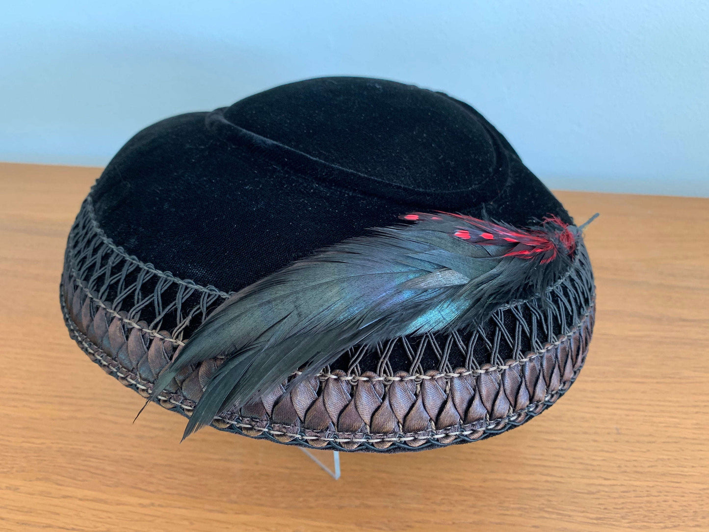 Vintage Millinery Feather Piece Lily Scarlet