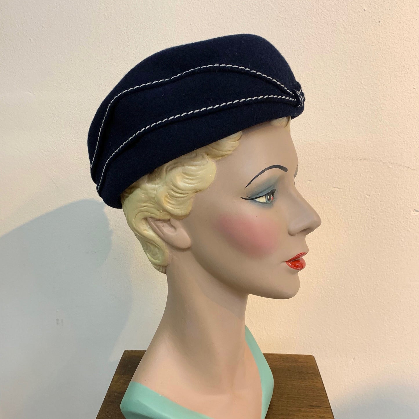 1960s Dark Blue Stewardess Type Hat