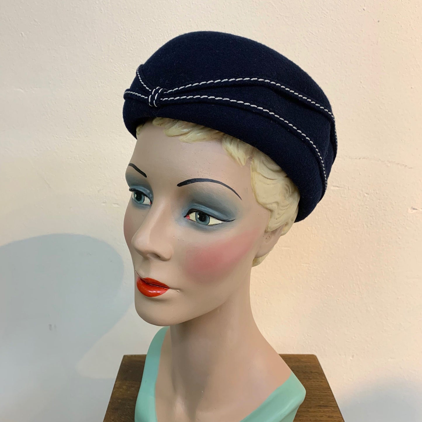 1960s Dark Blue Stewardess Type Hat