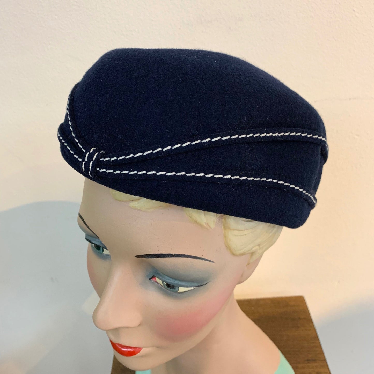 1960s Dark Blue Stewardess Type Hat