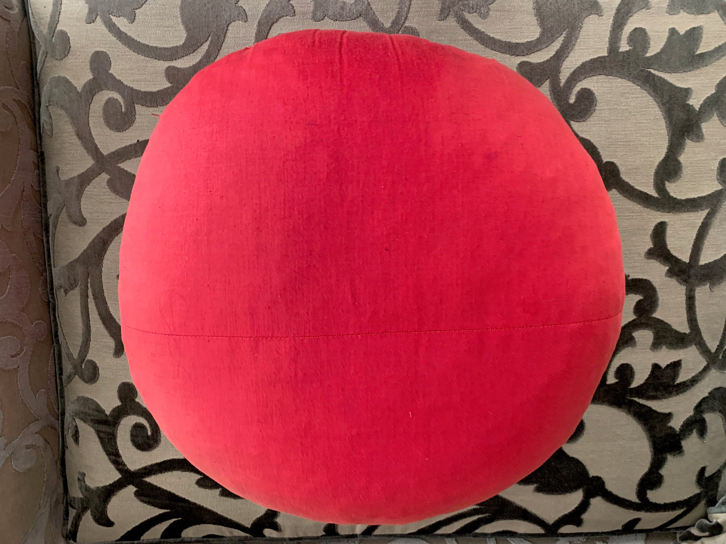 Antique 1920s Hand Embroidered Boudoir Cushion