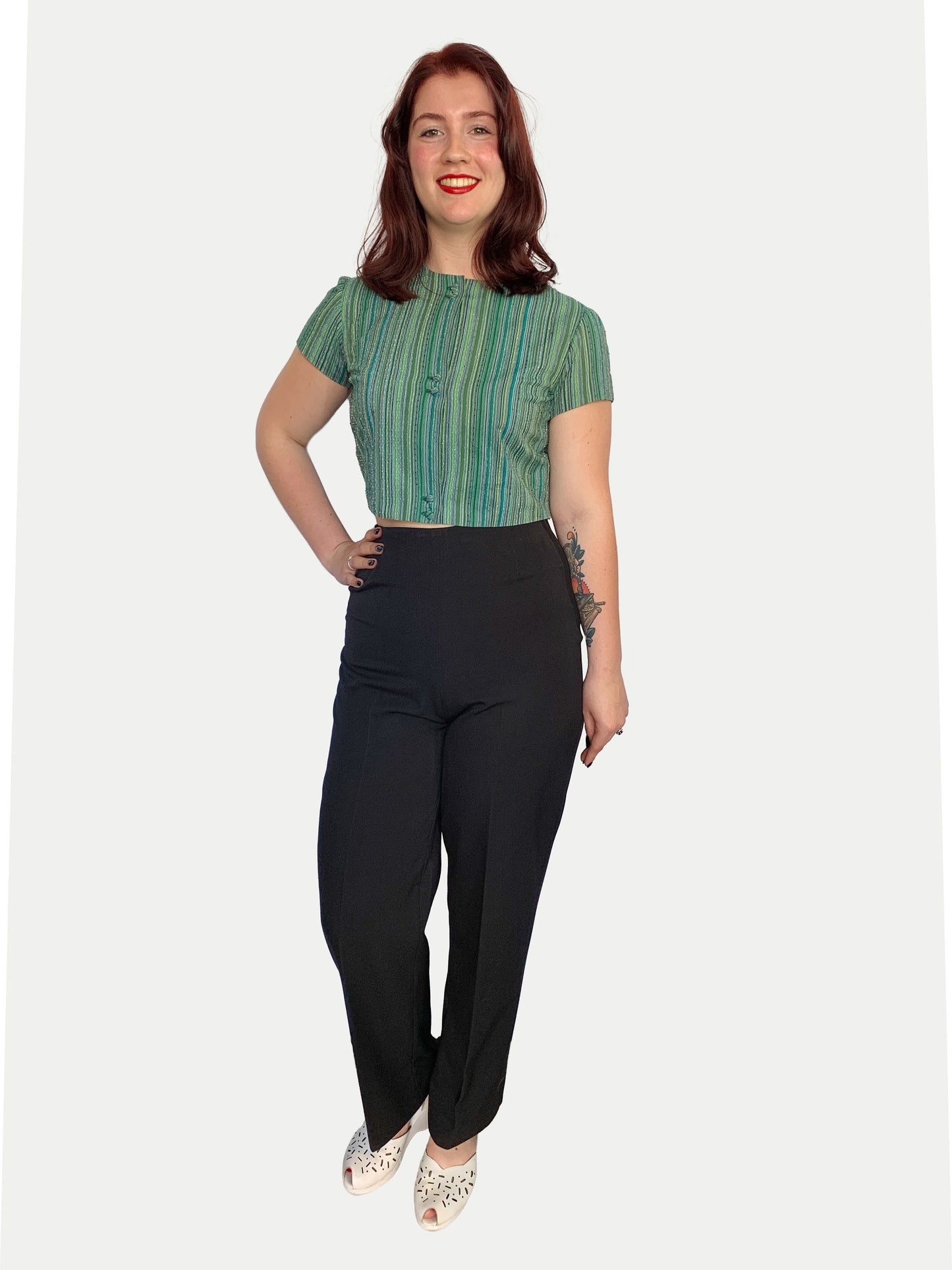 Julie 1940s Style Slacks Black