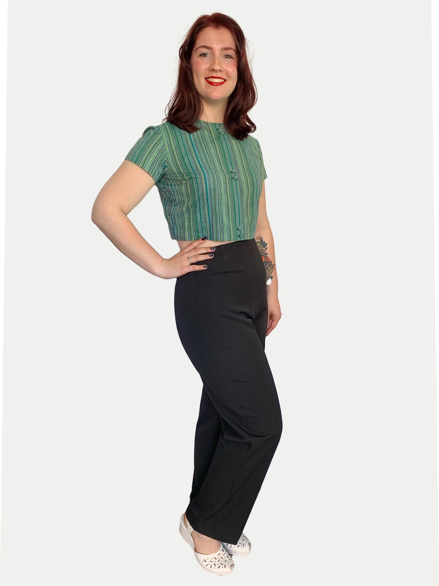 Julie 1940s Style Slacks Black