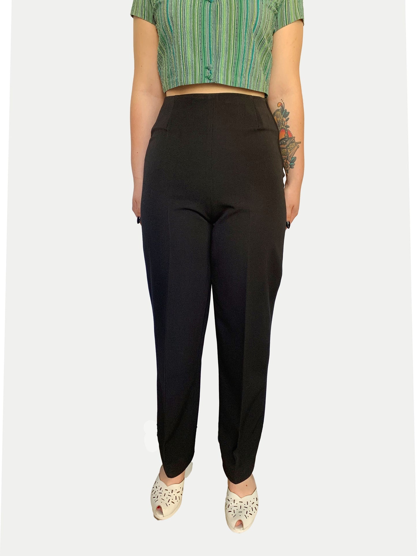 Julie 1940s Style Slacks Black