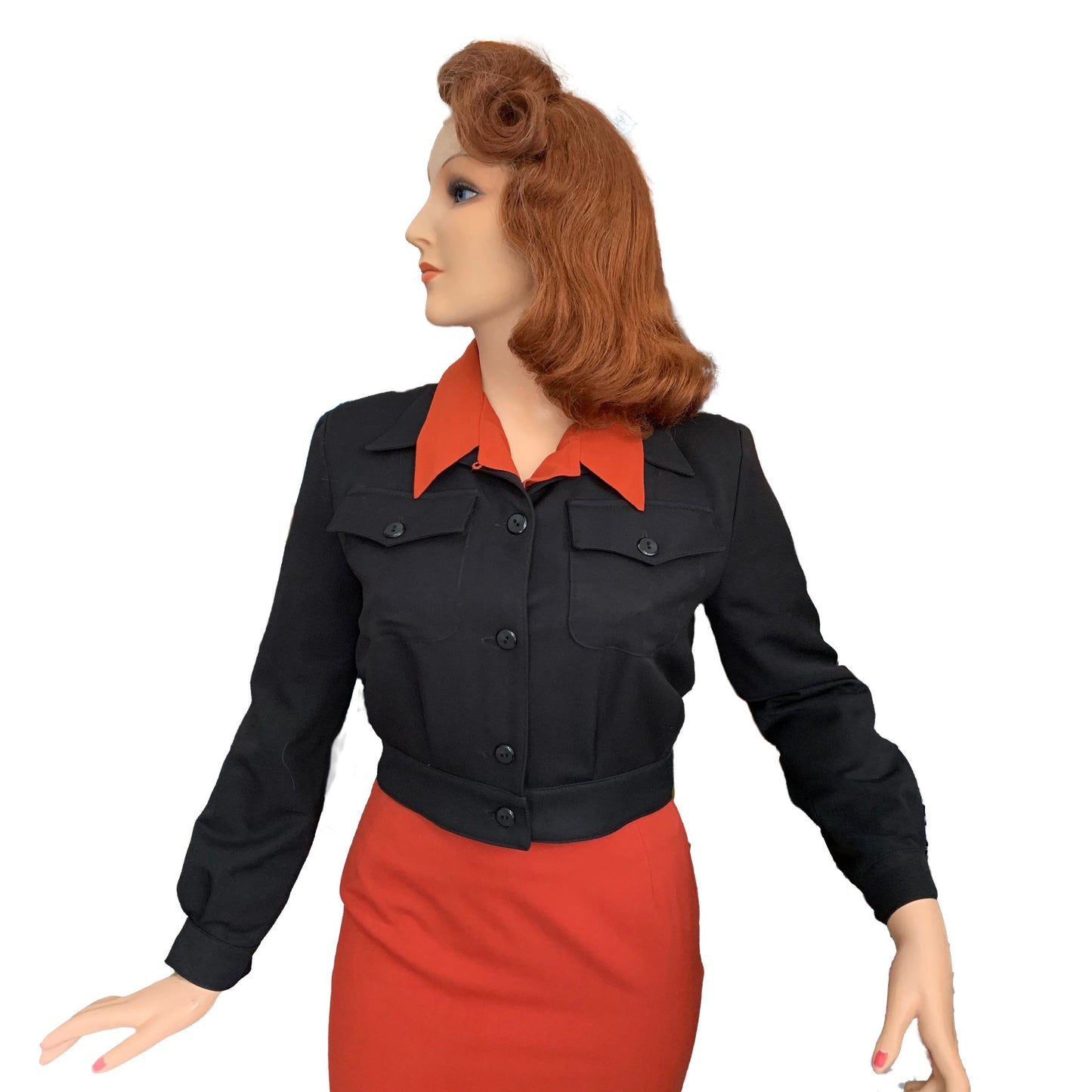 1940s Style Bomber Jacket Black