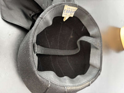 1950s Carolin Paris New York Black Felt Hat With Satin Bow