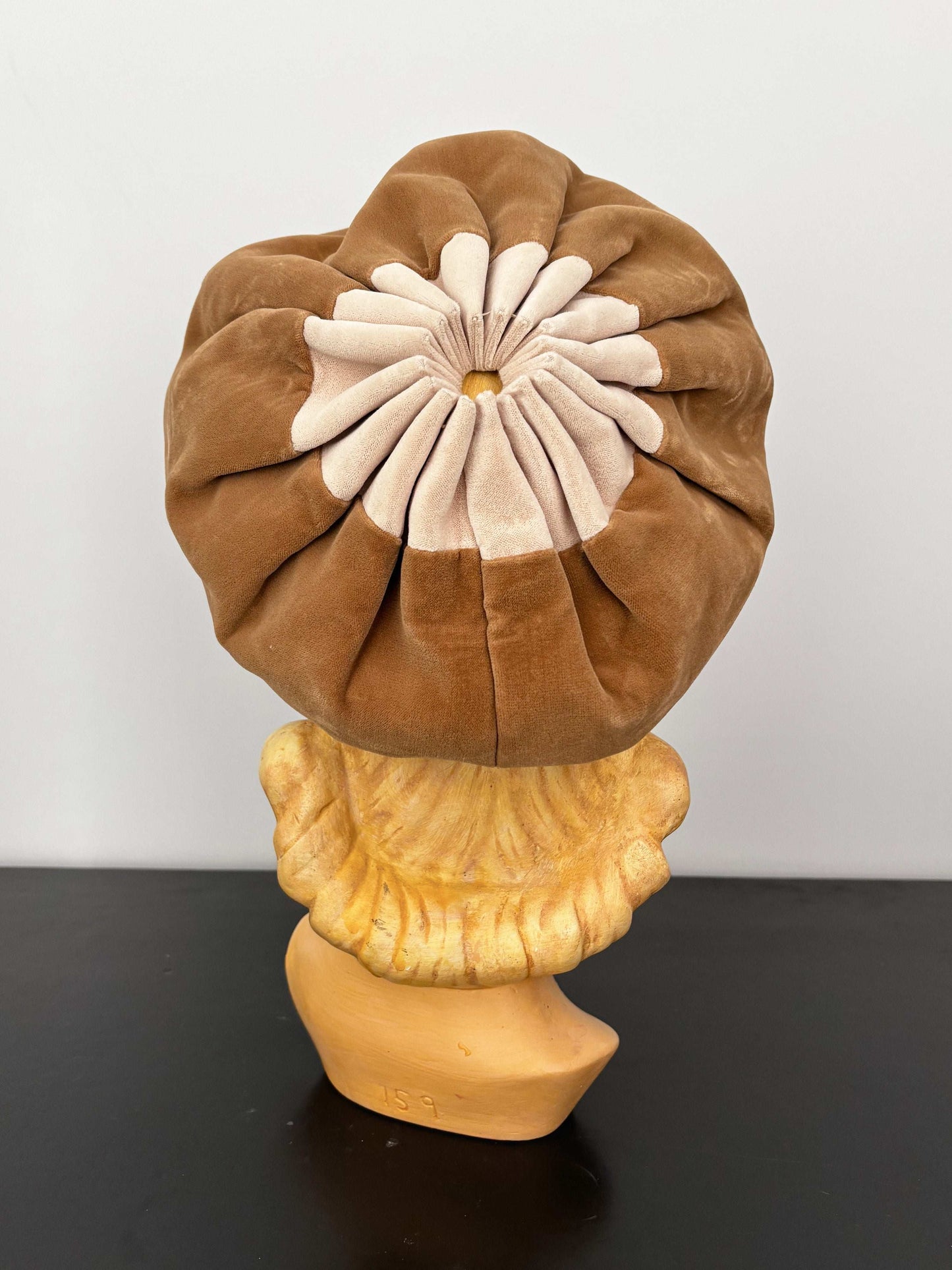 1950s Sylvia New York St. Louis Camel and Black Velvet Hat
