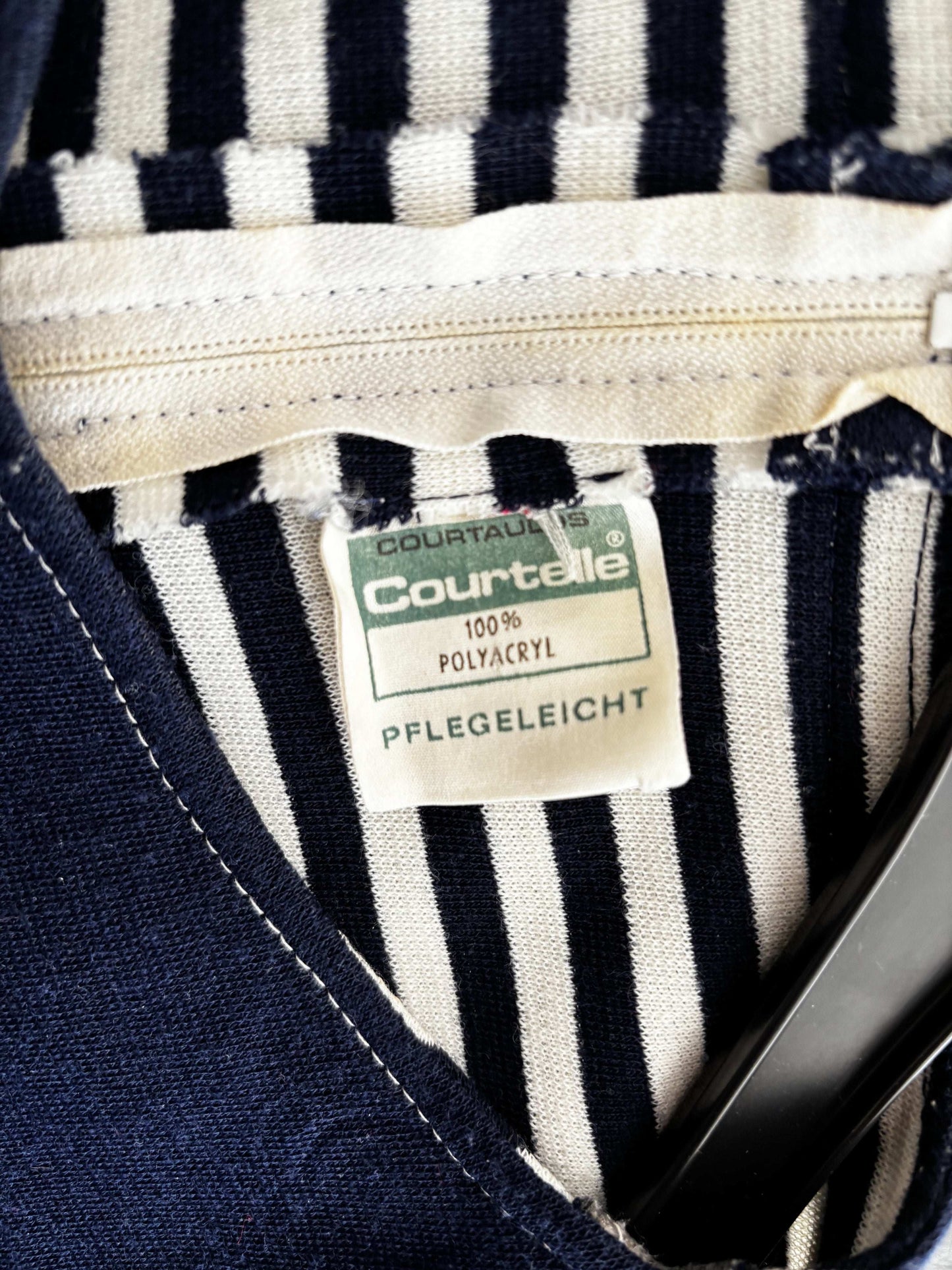 S/M | Early 1960s Courtaulds Courtelle Nautical Knit Dress