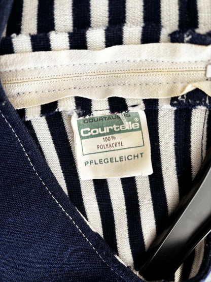 S/M | Early 1960s Courtaulds Courtelle Nautical Knit Dress