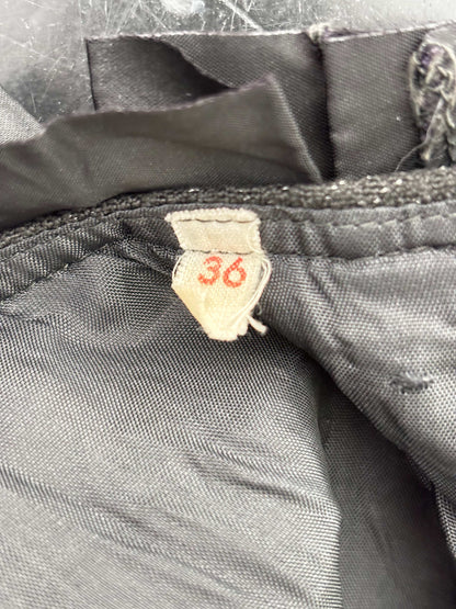 S | 1960s Little Black Lurex Dress With Satin Trim