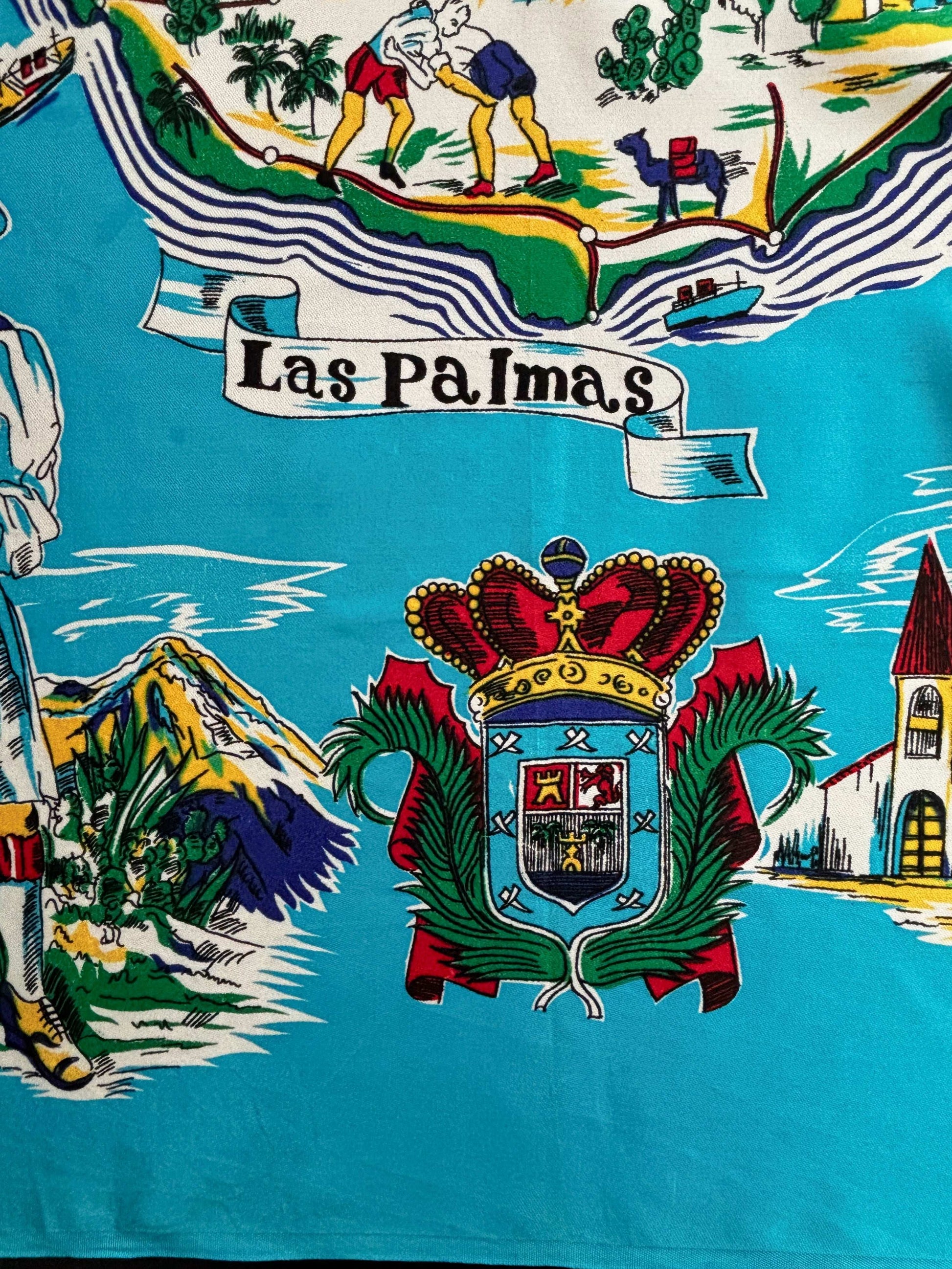 1950s/60s Las Palmas Souvenir Scarf | 76x80 cm