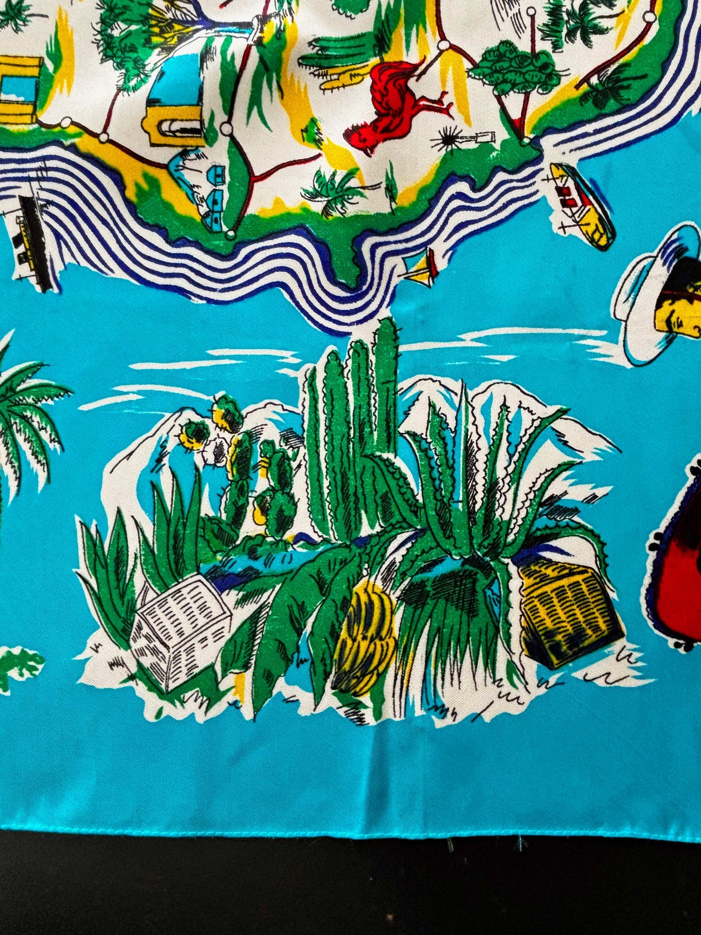 1950s/60s Las Palmas Souvenir Scarf | 76x80 cm