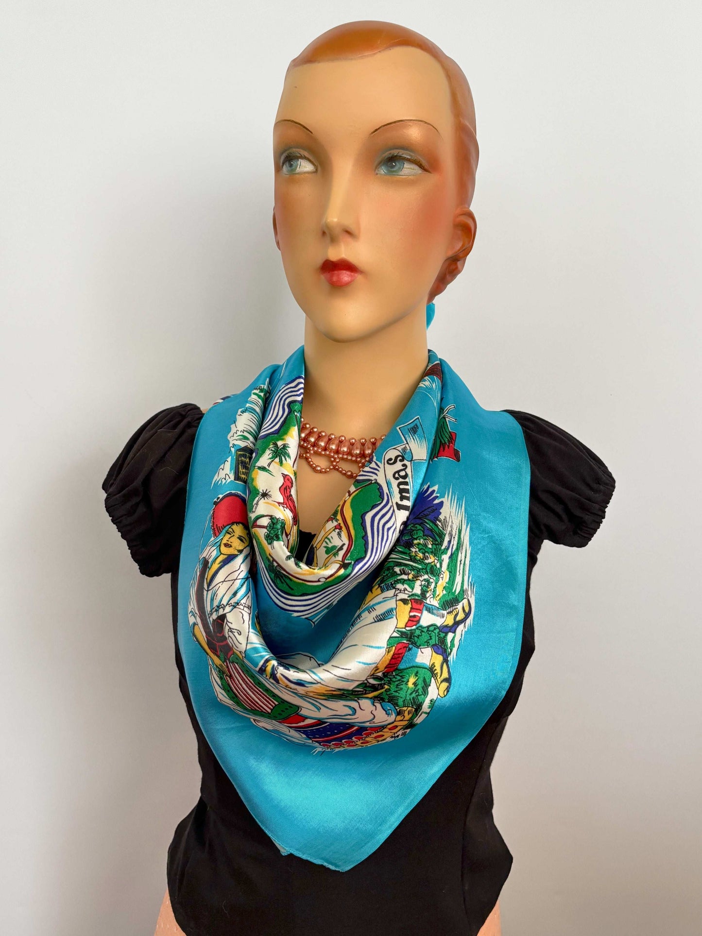 1950s/60s Las Palmas Souvenir Scarf | 76x80 cm