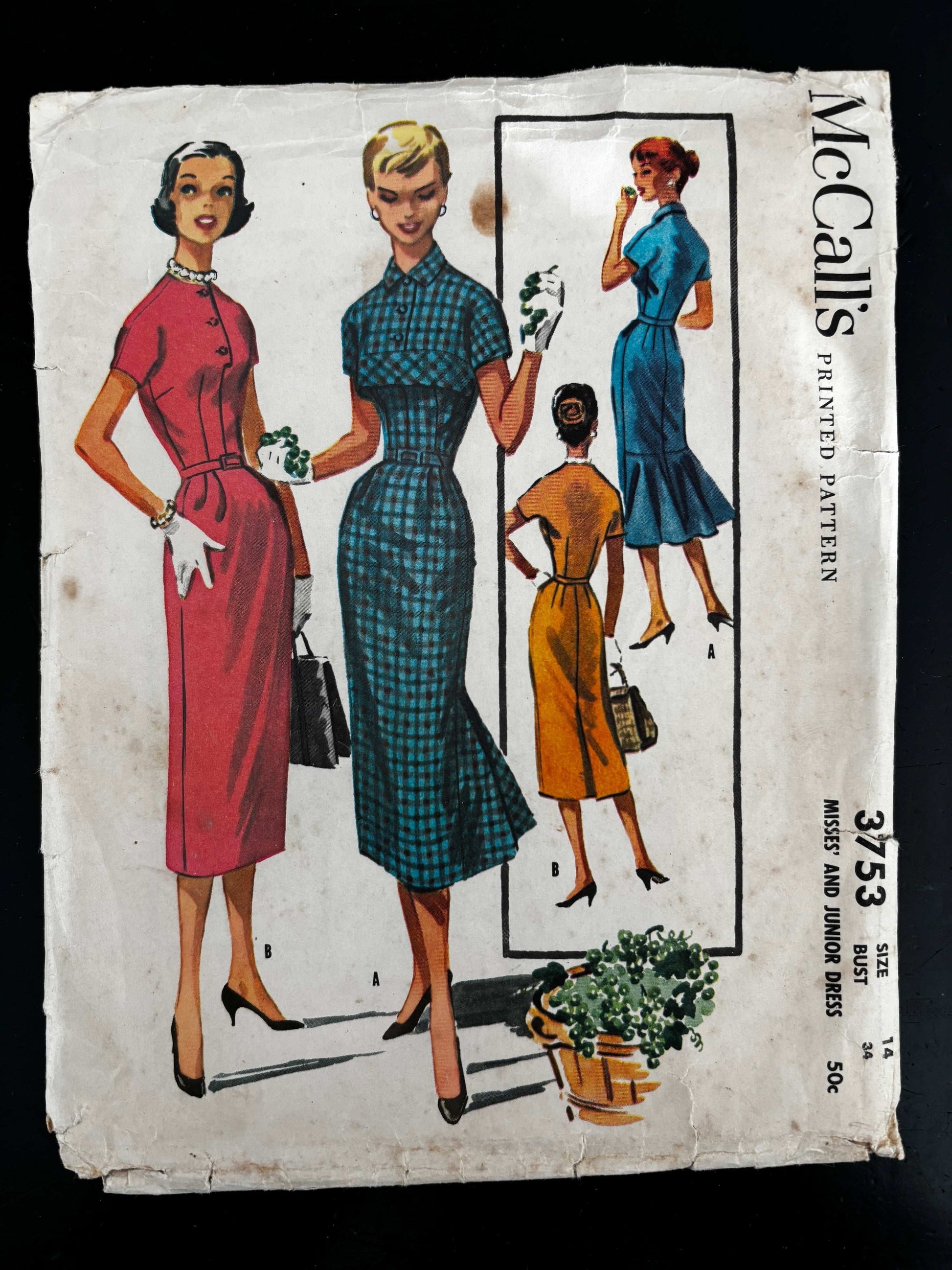 1950s Size 14 Dress – McCall’s 3753 Sewing Pattern