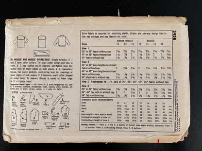 1950s Size 14 Blouse – Simplicity 2438 Sewing Pattern