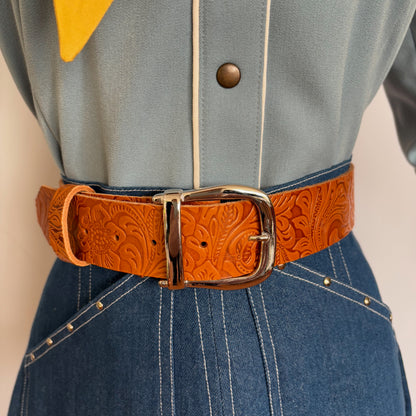 Tooled Leather Belt