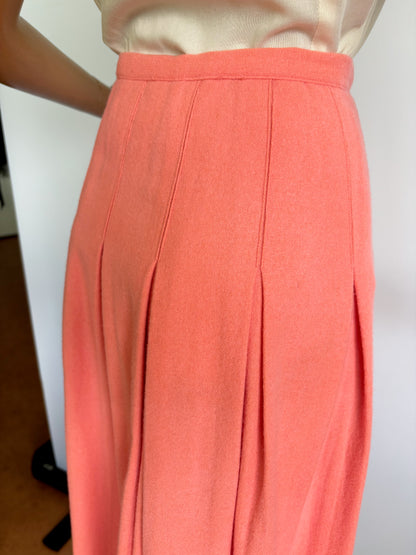 1940s Bobbie Brooks Wool Pink Skirt  | Size XXS