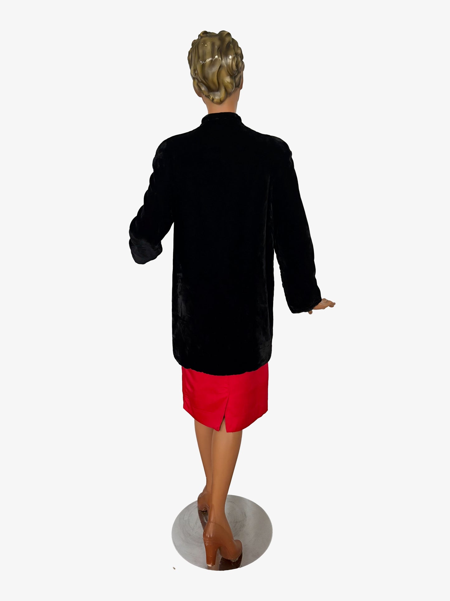 S/M | 1930s Black Silk Velvet Opera Coat