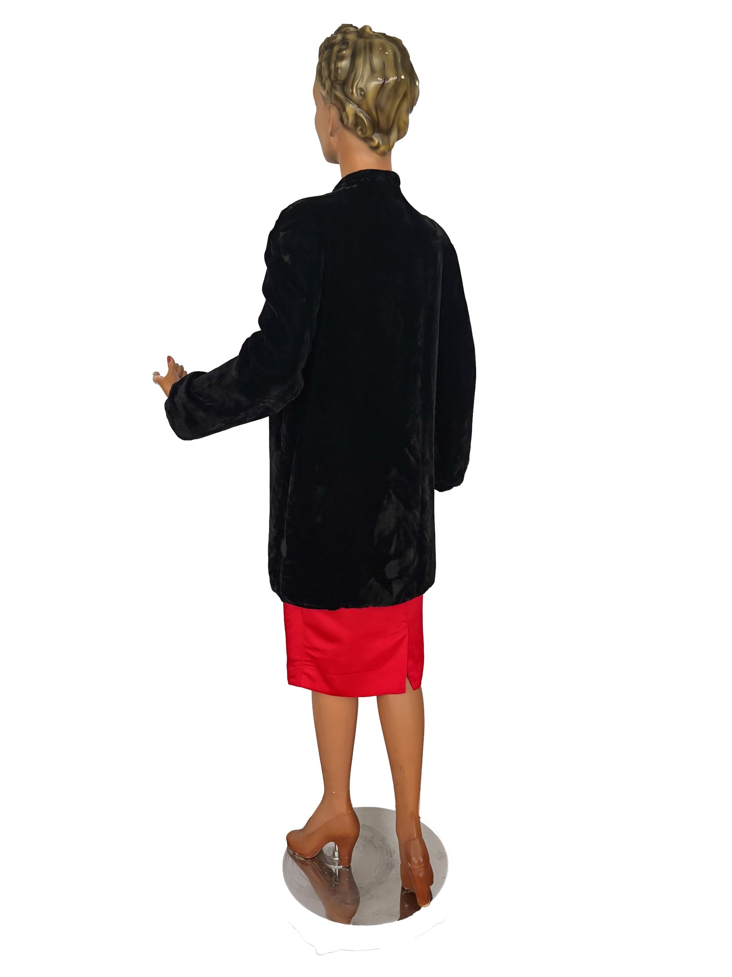 S/M | 1930s Black Silk Velvet Opera Coat